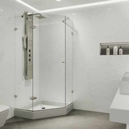 A large image of the Vigo VG606140W Clear / Brushed Nickel