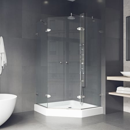 A large image of the Vigo VG606347W Clear Glass / Brushed Nickel