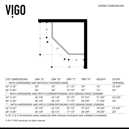 A large image of the Vigo VG606442W Vigo-VG606442W-Specification Image