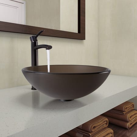A large image of the Vigo VGT1069 Sheer Brown Frost / Antique Rubbed Bronze