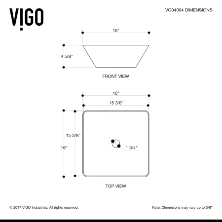 A large image of the Vigo VGT1086 Vigo-VGT1086-Line Drawing - Sink