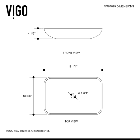 A large image of the Vigo VGT1801 Vigo-VGT1801-Sink dimensions view