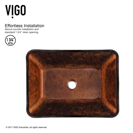 A large image of the Vigo VGT1803 Vigo-VGT1803-Over sink view