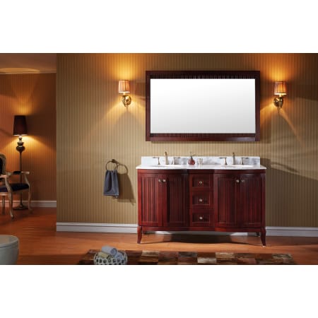 A large image of the Virtu USA ED-52060 Antique Cherry / Oval Sink