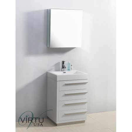 A large image of the Virtu USA JS-50524 Gloss White / Polymarble Top