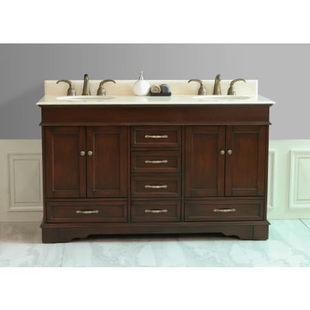 A large image of the Virtu USA LD-3660 Antique Oak / Artificial White Stone Top