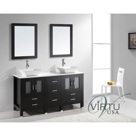 A large image of the Virtu USA MD-4305 Espresso / White Artificial Stone Top
