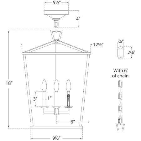 A large image of the Visual Comfort CHC2164 CHC2164 Line Drawing