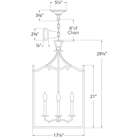 A large image of the Visual Comfort CHC2181 CHC2181 Line Drawing