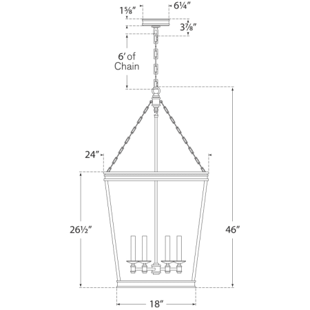 A large image of the Visual Comfort CHC5612 CHC5612 Line Drawing