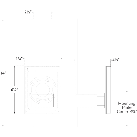 A large image of the Visual Comfort S2165CG S2165CG Line Drawing