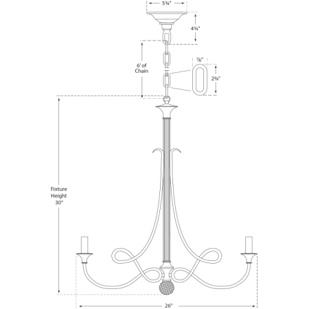 A large image of the Visual Comfort SC5015 SC5015 Line Drawing