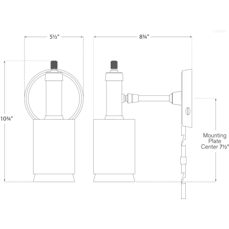 A large image of the Visual Comfort TOB2097 TOB2097 Line Drawing