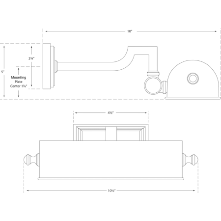 A large image of the Visual Comfort AH2700 AH2700 Line Drawing