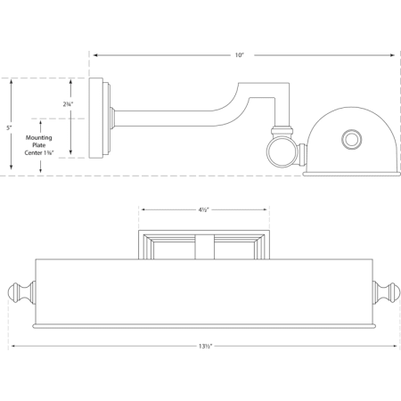 A large image of the Visual Comfort AH2701 AH2701 Line Drawing