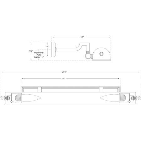 A large image of the Visual Comfort AH2703 AH2703 Line Drawing