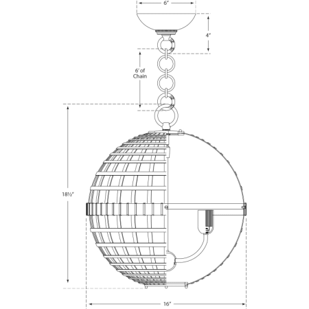 A large image of the Visual Comfort ARN5003 ARN5003 Line Drawing