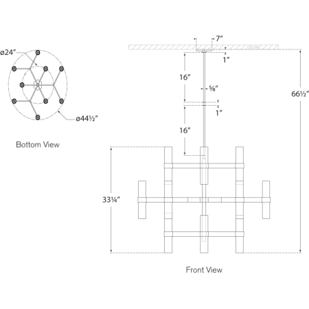 A large image of the Visual Comfort ARN5272 ARN5272 Line Drawing