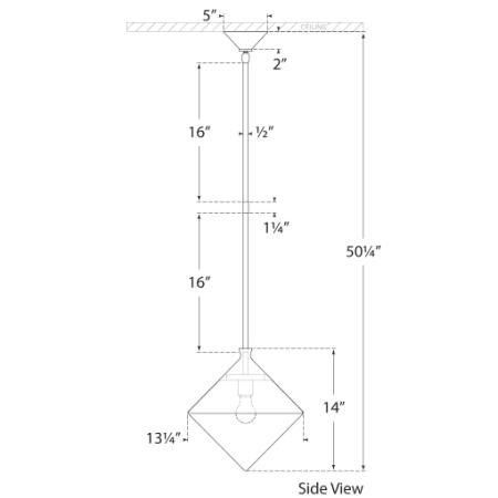 A large image of the Visual Comfort ARN5355 ARN5355 Line Drawing