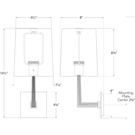 A large image of the Visual Comfort BBL2082 BBL2082 Line Drawing