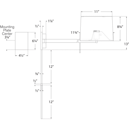 A large image of the Visual Comfort BBL2162-L BBL 2162-L Line Drawing