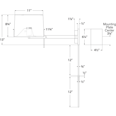 A large image of the Visual Comfort BBL2164-L BBL 2164-L Line Drawing