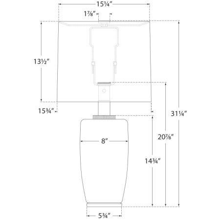 A large image of the Visual Comfort BBL3601 BBL3601 Line Drawing