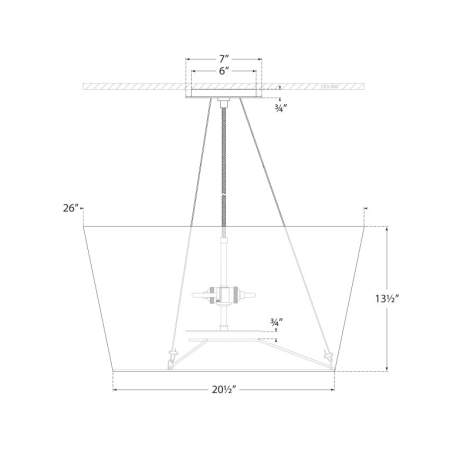 A large image of the Visual Comfort BBL5115 BBL5115 Line Drawing