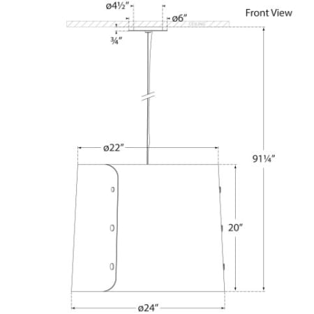 A large image of the Visual Comfort BBL5118 BBL5118 Line Drawing