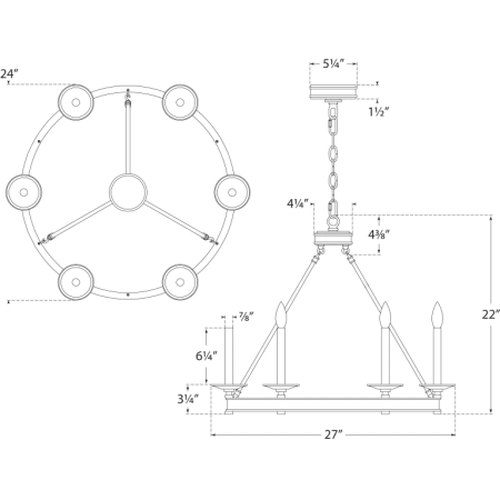 A large image of the Visual Comfort CHC 1600 CHC 1600 Line Drawing