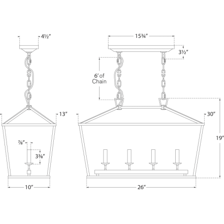 A large image of the Visual Comfort CHC2168 CHC2168 Line Drawing