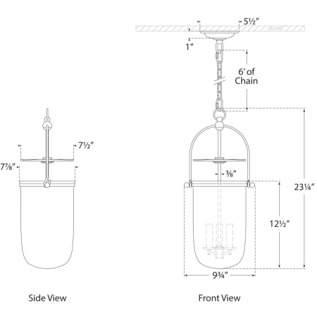 A large image of the Visual Comfort CHC2298 CHC2298 Line Drawing