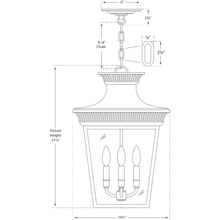 A large image of the Visual Comfort CHC5050 CHC5050 Line Drawing