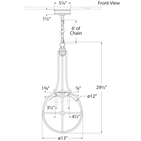 A large image of the Visual Comfort CHC5478 CHC5478 Line Drawing