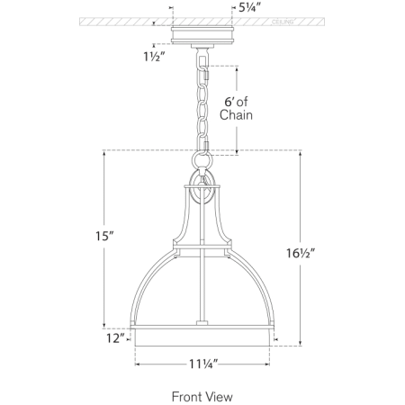 A large image of the Visual Comfort CHC5481 CHC5481 Line Drawing