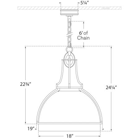 A large image of the Visual Comfort CHC5482 CHC5482 Line Drawing