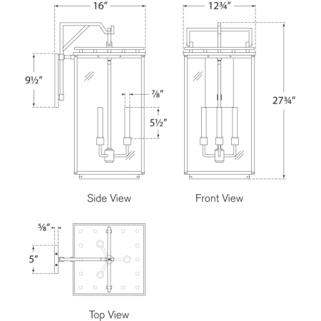 A large image of the Visual Comfort CHO2613 CHO2613 Line Drawing