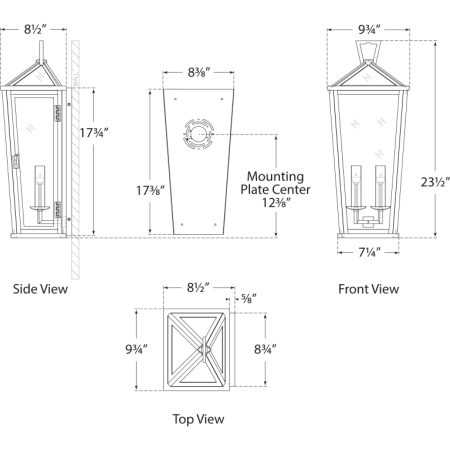 A large image of the Visual Comfort CHO2791 CHO2791 Line Drawing