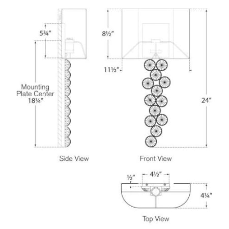 A large image of the Visual Comfort JN2202 JN2202 Line Drawing