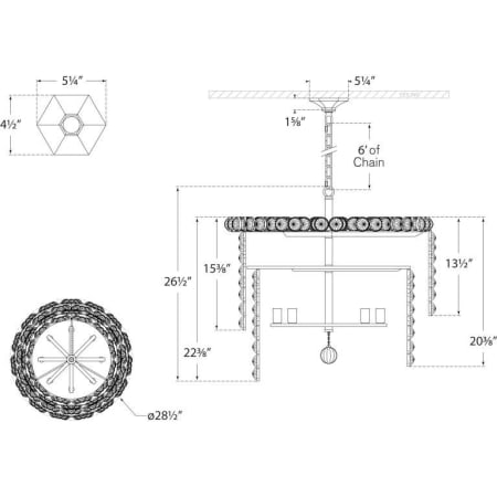 A large image of the Visual Comfort JN5234 JN5234 Line Drawing