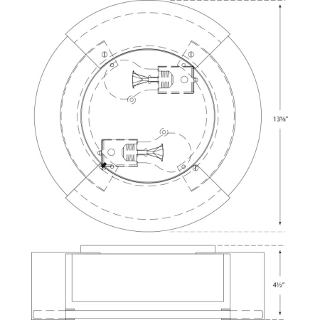A large image of the Visual Comfort KW4012 KW4012 Line Drawing