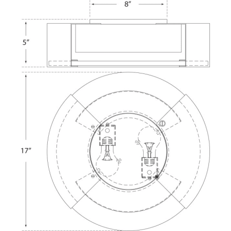 A large image of the Visual Comfort KW4013 KW4013 Line Drawing