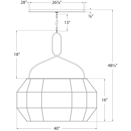 A large image of the Visual Comfort KW5317 KW5317 Line Drawing