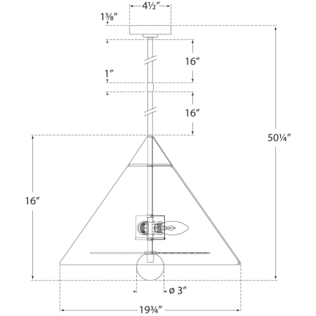 A large image of the Visual Comfort KW5509 KW5509 Line Drawing