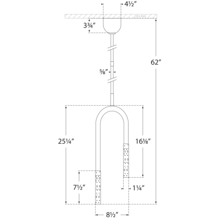 A large image of the Visual Comfort KW 5590 KW 5590 Line Drawing