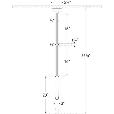 A large image of the Visual Comfort KW5740 KW5740 Line Drawing