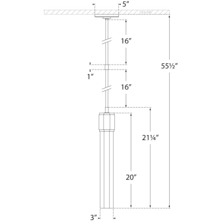 A large image of the Visual Comfort LR5911 LR5911 Line Drawing