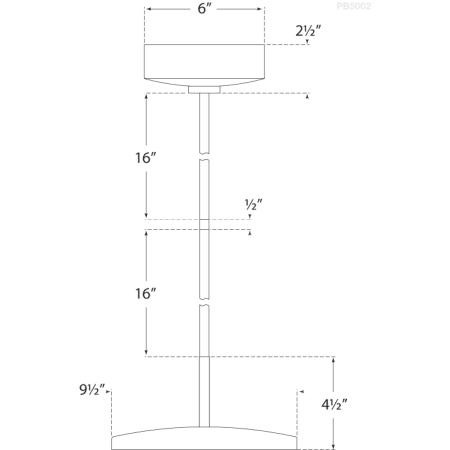 A large image of the Visual Comfort PB5002 PB5002 Line Drawing