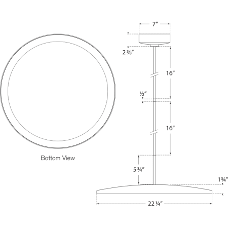 A large image of the Visual Comfort PB5003 PB5003 Line Drawing