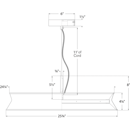 A large image of the Visual Comfort PB5022 PB5022 Line Drawing
